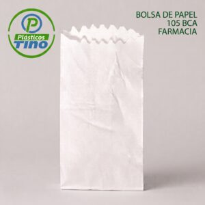 BOLSA DE PAPEL 105 BCA FARMACIA Bolsa de Papel Farmacia #105 Blanca (Paquete x 100)