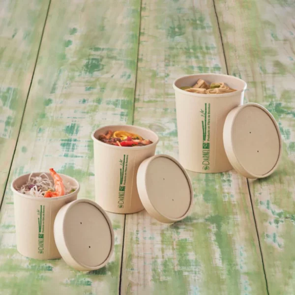 CONTENEDOR 16 OZ CON TAPA X 25 BAMBOO